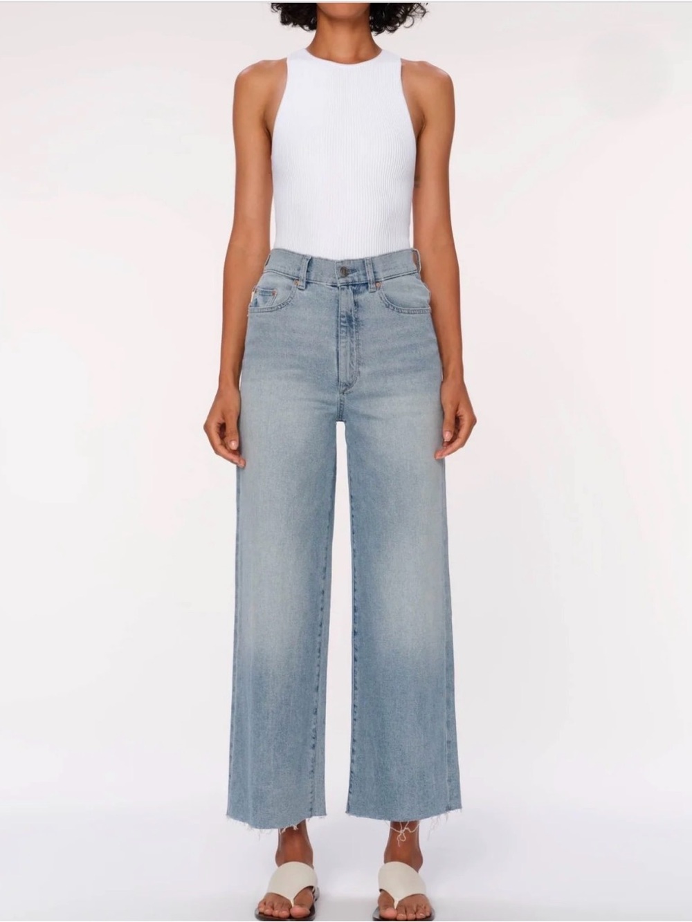 NWT DL1961 Hepburn High Rise Wide Leg Jeans Freshwater Light Indigo Size 32